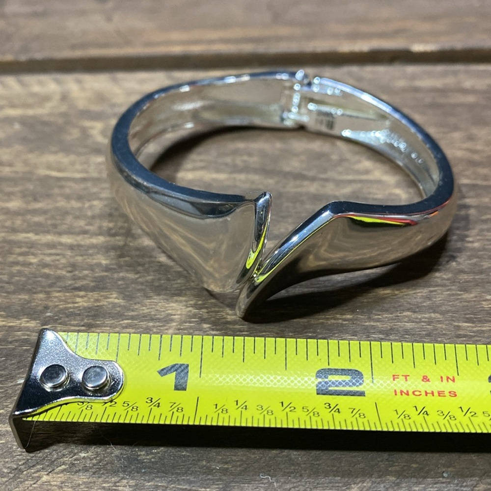 Vintage Robert Lee Morris Film Soho Silver Sculptural Hinged Bangle Bracelet - Picture 15 of 16